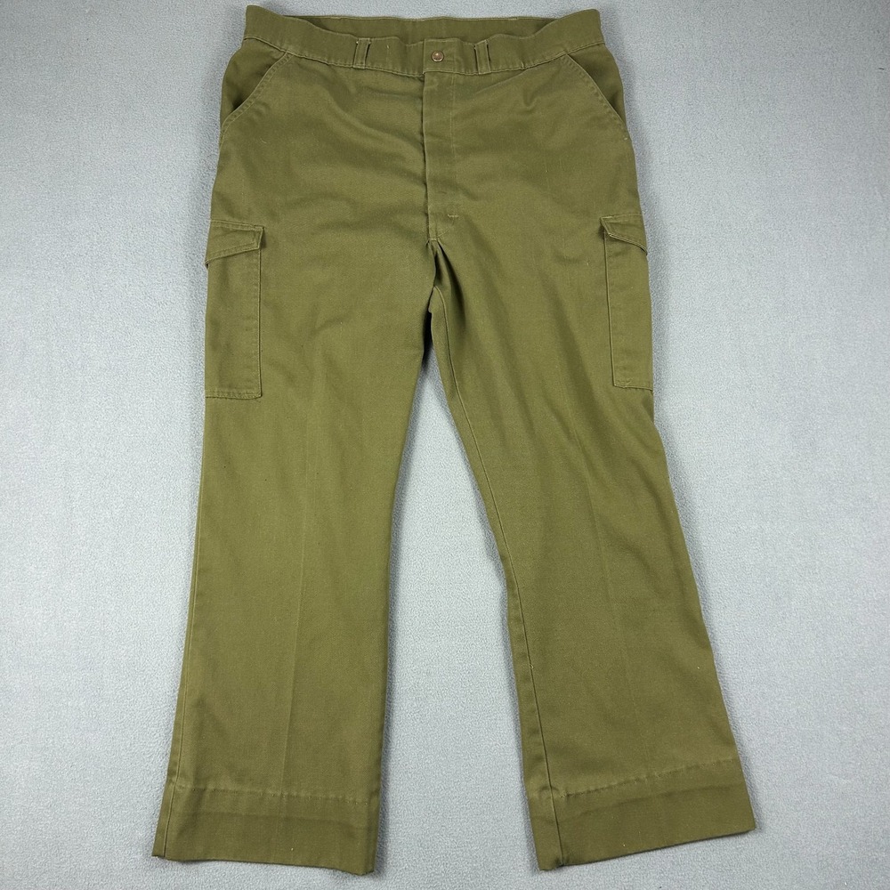 Boy Scouts of America Pants Mens 36x28 Uniform Green Cargo Vintage‎ BSOA